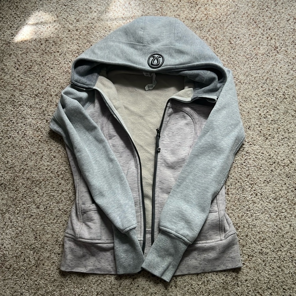 Pink and Grey Lululemon Scuba Hoodie
